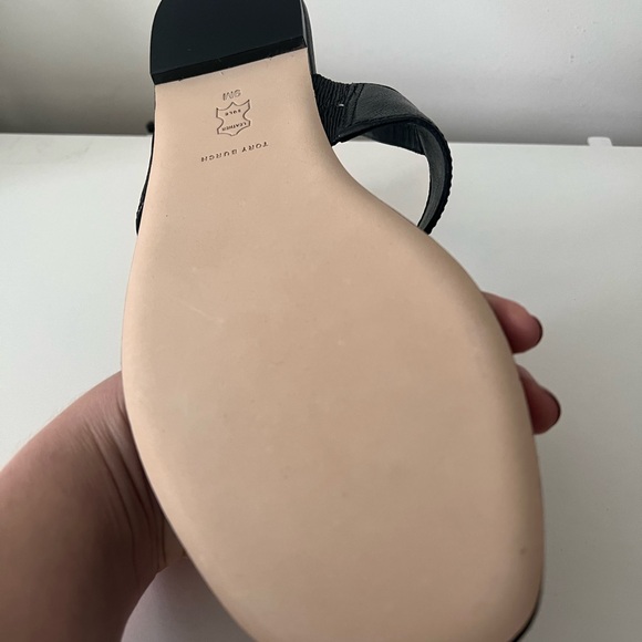 Tory Burch Black Sandals with Gold hardware NWT - Picture 10 of 11